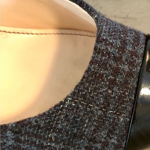 Marc Fisher brown, tweed with patten leather “Moyen” heels. - Picture 4 of 9